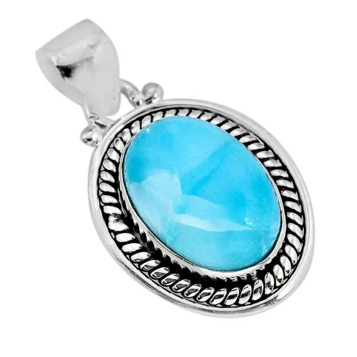 Zilver hanger Larimar