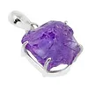 Hanger zilver met ruwe amethist