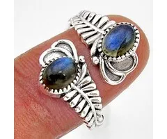Ring zilver blauwe labradoriet maat 8,5