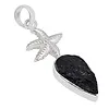 Hanger zilver zwarte toermalijn met zeester