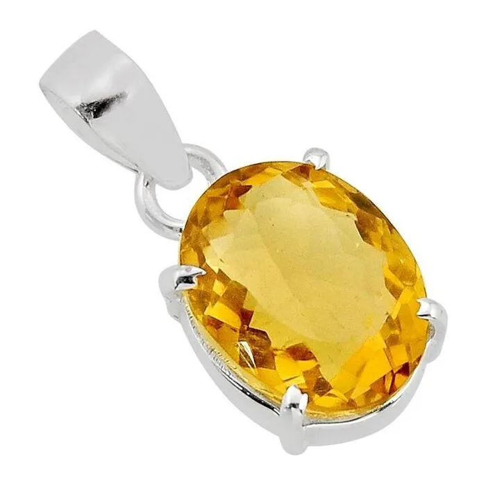 Zilveren hanger citrien