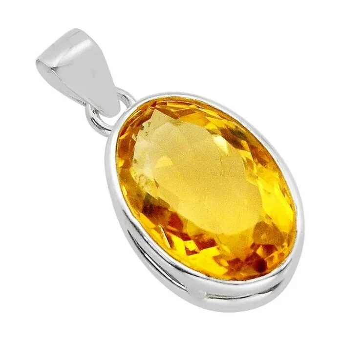Zilveren hanger citrien