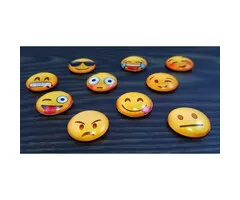 Glazen smily koelkastmagneten 5 stuks