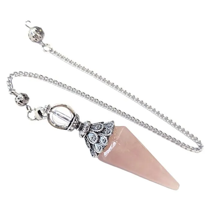 Pendel Rozekwarts gefacetteerd