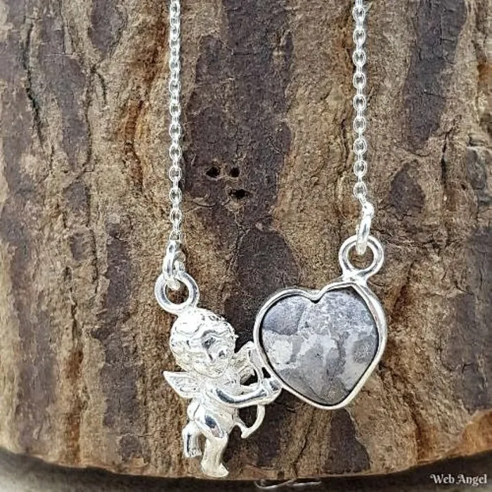 Halsketting Sterling Zilver Engel met Hartje