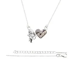 Halsketting Sterling Zilver Engel met Hartje