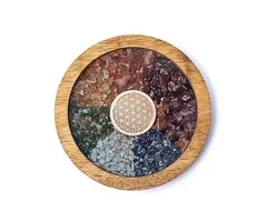 Onderzetter hout Chakra's & Bloem des Levens