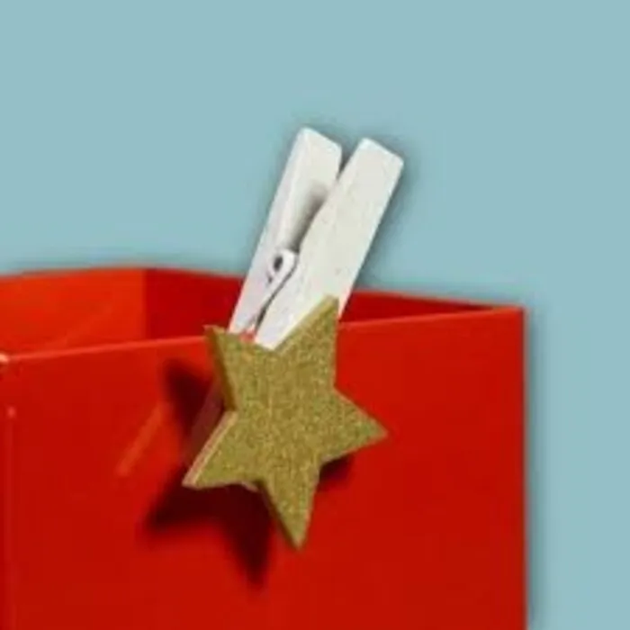 Knijper met Ster Goud 5 stuks