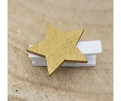 Knijper met Ster Goud 5 stuks