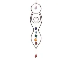 Raamhanger Maangodin & chakra stenen