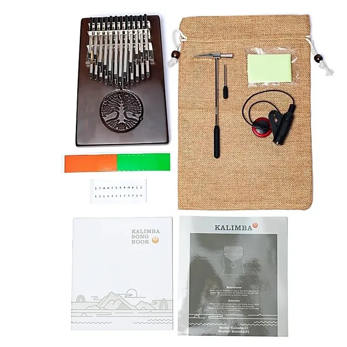 Kalimba 24 toetsen notenhout met Levensboom