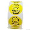 10 Smiley Stickers met "Thank You!" Tekst - 2,5 cm