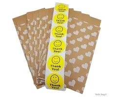 10 Cadeauzakjes - Witte Hartjes &  Stickers