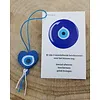 Boze oog gelukshanger met kaartje