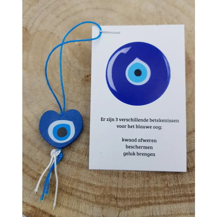 Boze oog gelukshanger met kaartje