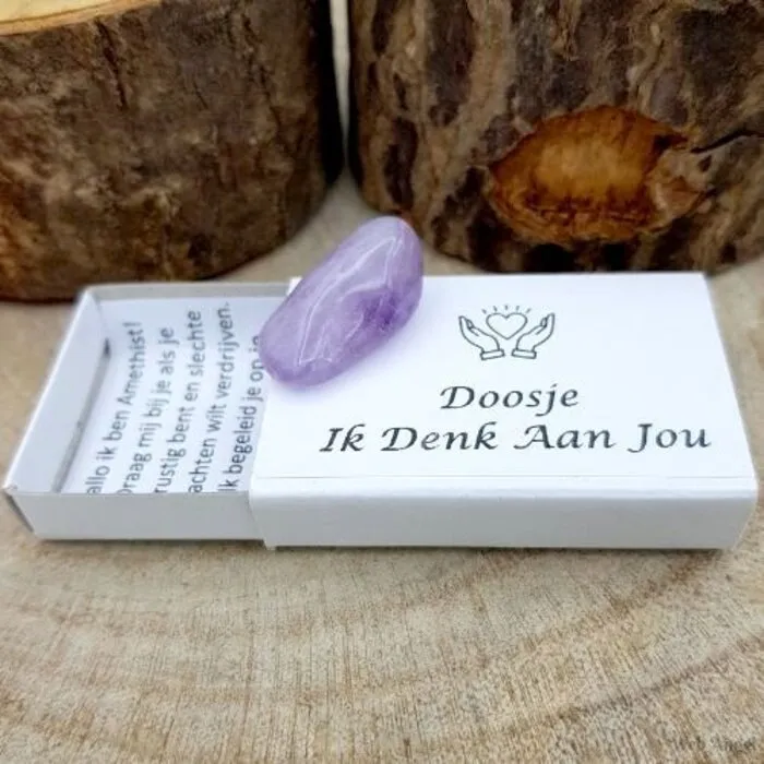 Wensdoosje "Ik Denk Aan Jou" Amethist