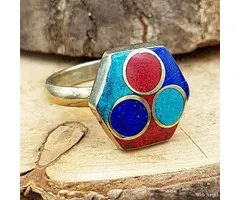 Tibetaanse Ring - Maat 11 Zeshoekig