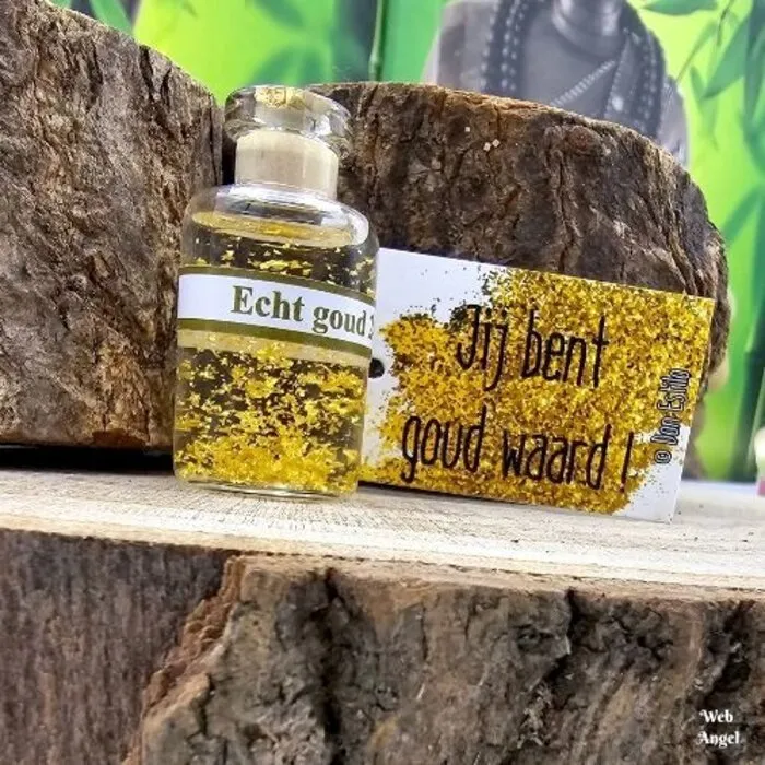 Flesje goud met tekst - jij bent goud waard