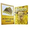 Flesje met Bladgoud  - Goud Waard - Met Kaartje