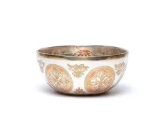 Verzilverde klankschaal Boeddha Shakyamuni 1100 a 1200 gram