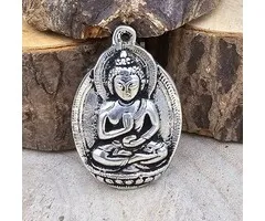 mediterende boeddha hanger metaal