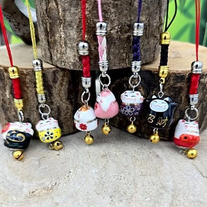 Gelukshanger Japanse kat met kaartje