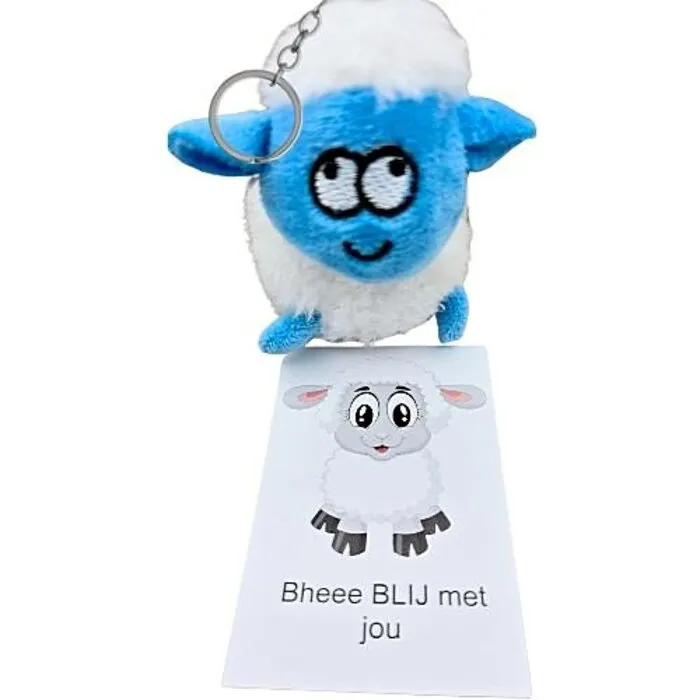 Sleutelhanger Schaap Met Kaartje - "blij met jou"