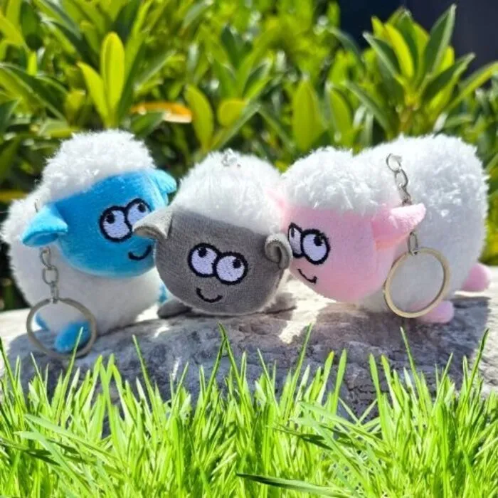 Sleutelhanger Schaap Met Kaartje - "blij met jou"