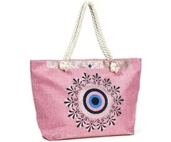 Strandtas boze oog roze