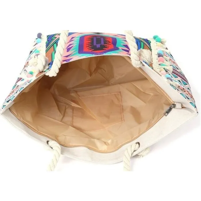 Strandtas & weekendtas Aztek kleurrijk 55 cm