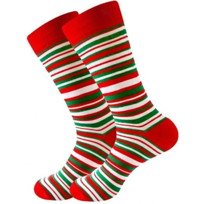 Kerstsokken gestreept