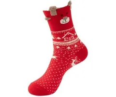 Kerstsokken met rendier rood