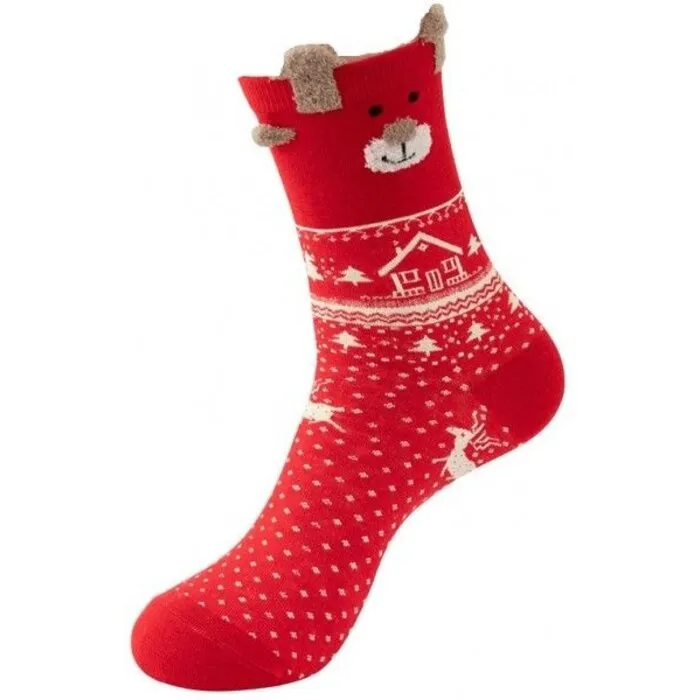 Kerstsokken met rendier rood