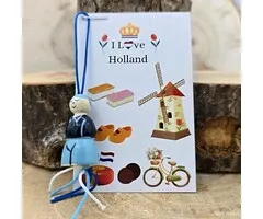 Kaartje "I Love Holland" - Delfts Blauw