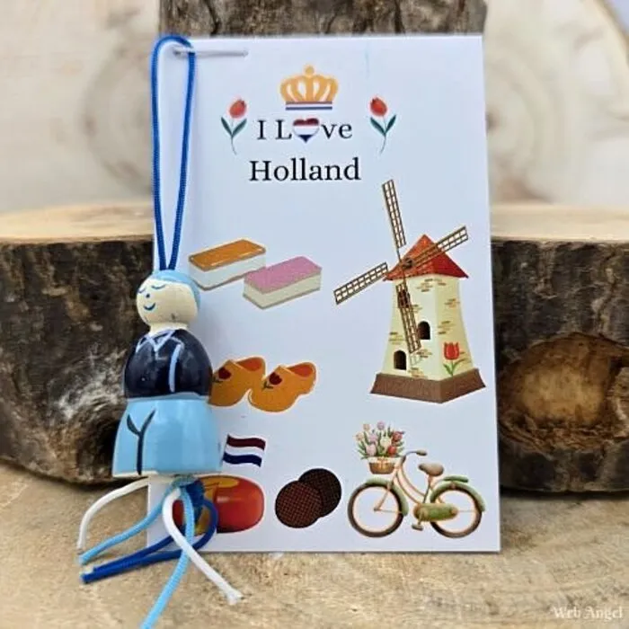 Kaartje "I Love Holland" - Delfts Blauw