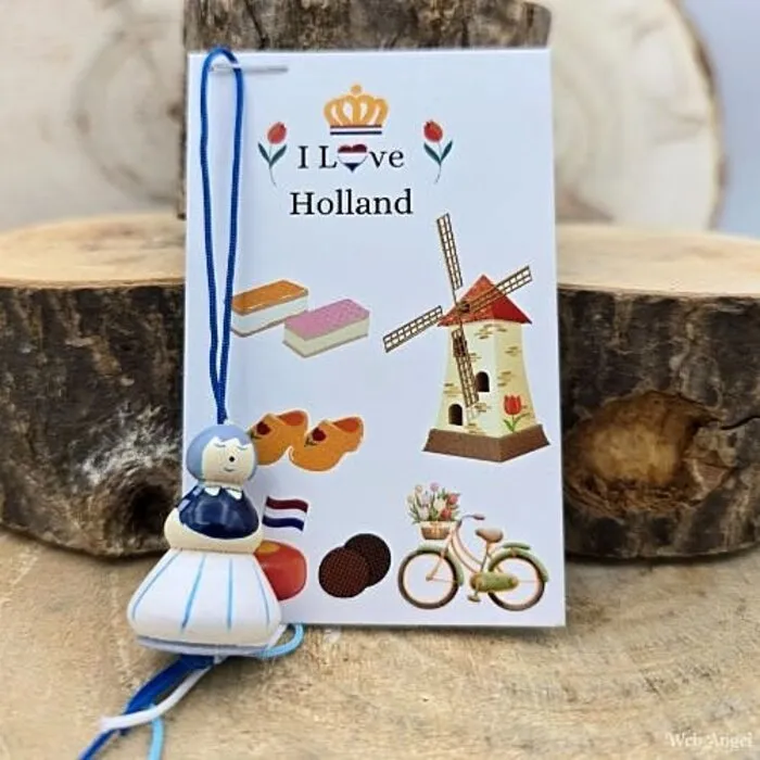 Kaartje "I Love Holland" - Delfts Blauw