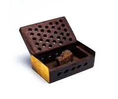 Wierookhars Myrrh in houten doosje