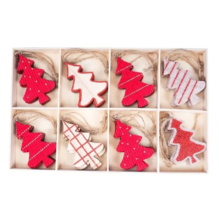 Kerstboom hangertjes 8 stuks