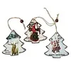 Hanger kerstboom hout met opdruk 3 stuks
