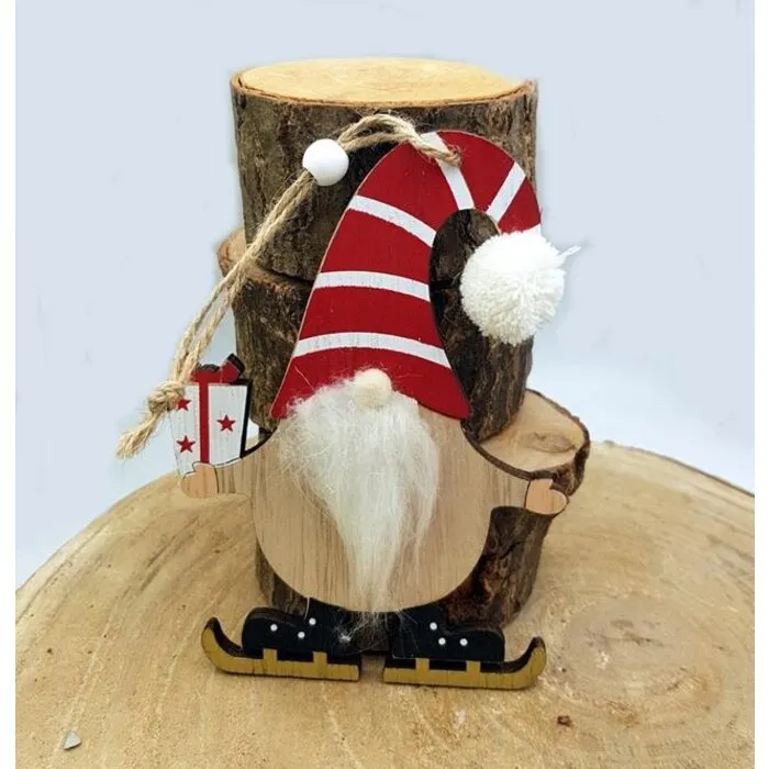 Hanger kerstman op schaatsen