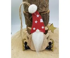 Hanger kerstman met schaatsen
