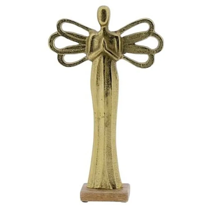 Engel aluminium goudkleurig 31 cm