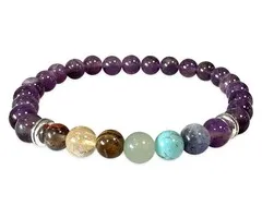 Armband 7 chakras Amethyst 6 mm