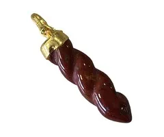 Rode Jaspis hanger Twisted met koord