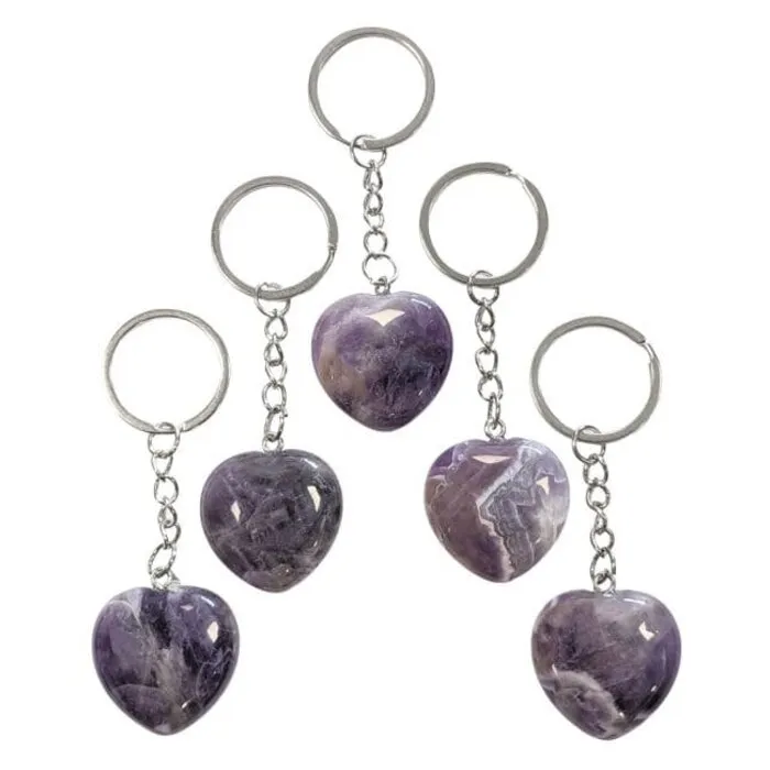 Sleutelhanger hart Amethist