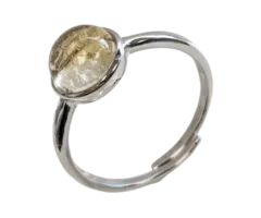 925 zilveren ring verstelbaar rond natuurlijk citrien