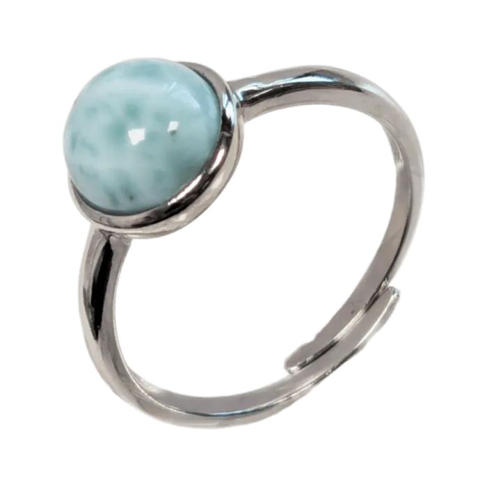 925 zilveren ring verstelbaar Larimar