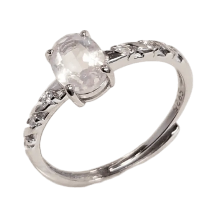 925 zilveren ring verstelbaar Rozekwarts