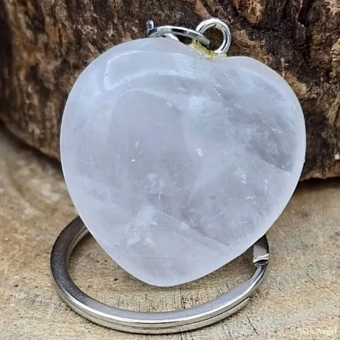 Sleutelhanger hart Bergkristal