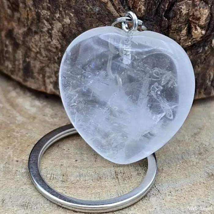 Sleutelhanger hart Bergkristal